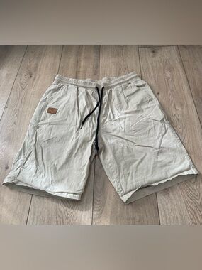 Men's Athletic Drawstring Shorts in Light Beige